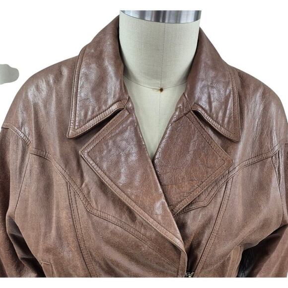 80s VTG Adventure Bound Wilsons Leather Womens Bomber Jacket Size S - Picture 3 of 5